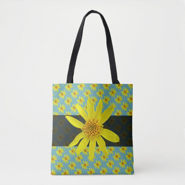 Süßes botanisches Blumengelb auf irgendeiner Farbe Tasche (Vorderseite)