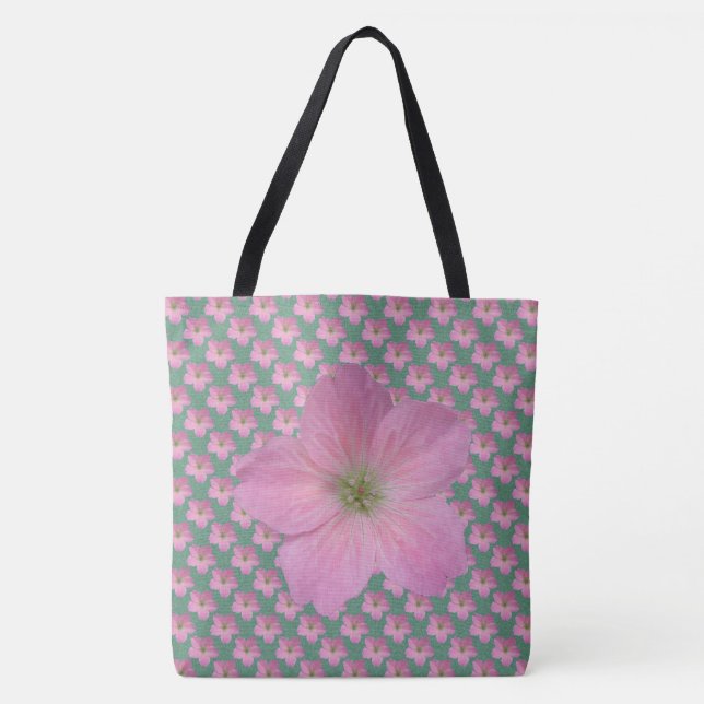 Süßes botanisches Blumenrosa auf irgendeiner Farbe Tasche (Vorderseite)