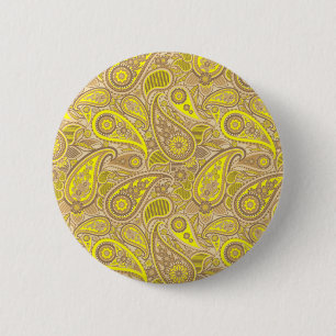 Süßes braun-gelbes Paisleymuster Case-Mate iPhone- Button