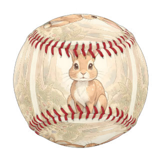 Süßes braunes Kaninchen in einem Wald Baseball