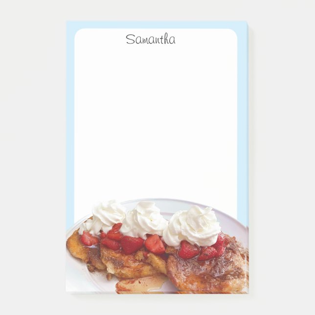 Süßes Brot mit Erdbeeren und Sahne Post-it Klebezettel (Vorderseite)