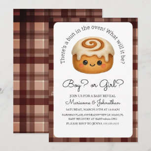 Süßes Brötchen im Ofen Baby Reveal  Einladung