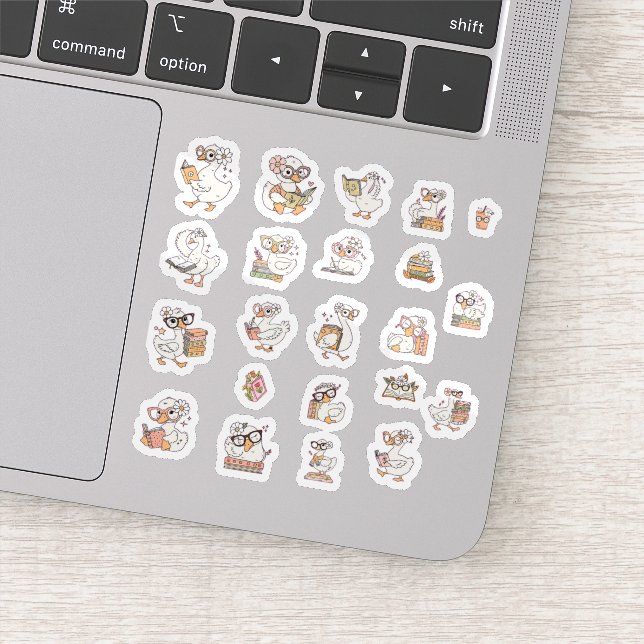 Süßes Bücher-Gans-Sticker-Pack 1 Aufkleber (Detail)