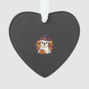 Süßes Bulldogge Halloween-Kürbis-Hund-Design_1 Ornament