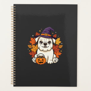 Süßes Bulldogge Halloween-Kürbis-Hund-Design_1 Planer