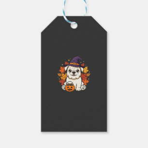 Süßes Bulldoggen-Halloween-Kürbis-Hund-Design_1 Geschenkanhänger