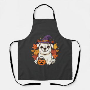 Süßes Bulldoggen-Halloween-Kürbis-Hund-Design_1 Schürze