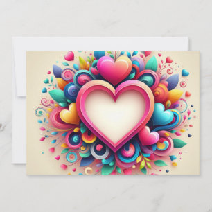 Süßes bunte Valentinstag-Herz Feiertagskarte