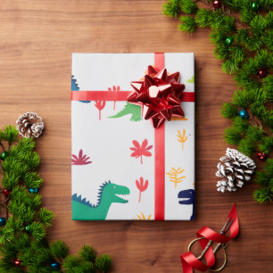 Süßes bunter Dinosaurier-Muster Geschenkpapier