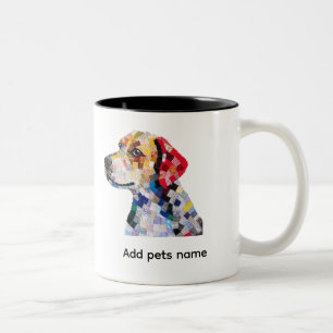 Süßes bunter Welpe-Hund-Design Zweifarbige Tasse
