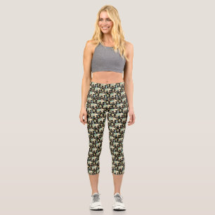 Süßes buntes indisches Elefantenmuster Notizbuch Capri Leggings