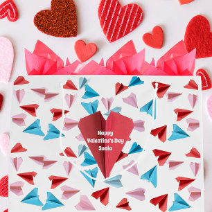 Süßes buntes Papierflugzeug, individuelles Valenti Große Geschenktüte