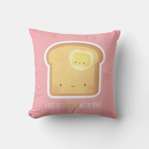 Süßes Butter- und Toast-Paar Lustiger Liebeswitz Kissen
