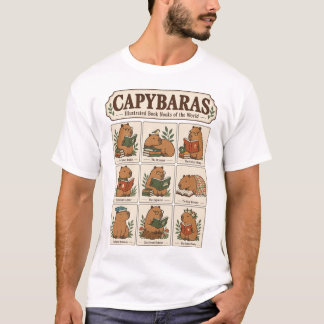Süßes Capybara beim Lesen eines Buches T-Shirt – L