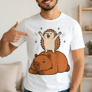 Süßes Capybara-Igel-Besten-Freunde-T-Shirt T-Shirt