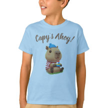 Süßes Capybara-Seemann-Kinder-Abenteuer-T-Shirt