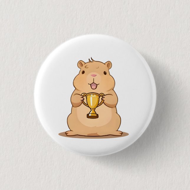 Süßes Capybara-Trophäengewinner Kawaii-Design Button (Vorderseite)