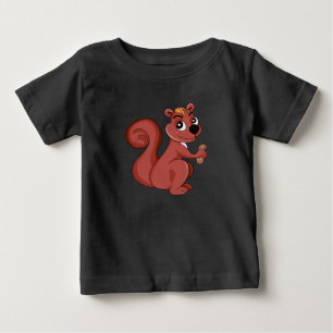 Süßes Cartoon-Eichhörnchen mit einer Erdnuss Baby T-shirt