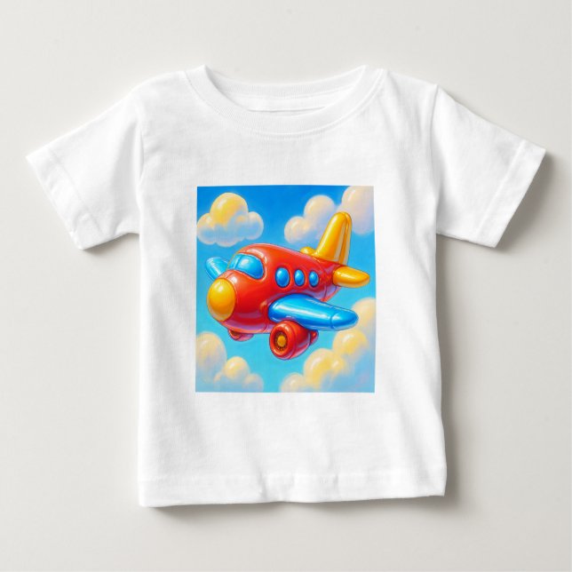 Süßes Cartoon-Flugzeug Baby T-shirt (Vorderseite)