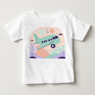 Süßes Cartoon-Flugzeug Pastell Baby Kleinkind T-shirt