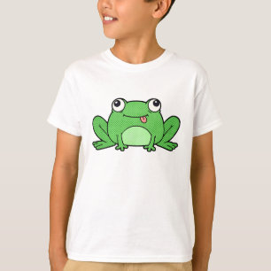 Süßes Cartoon Grünes Frosch Kinder T-Shirt