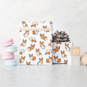 süßes Cartoon-Haustier-Hunde-Corgis-Muster Geschenkpapier