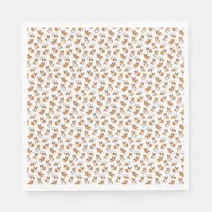 süßes Cartoon-Haustier-Hunde-Corgis-Muster Serviette