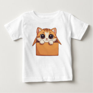 Süßes Cartoon-Kätzchen mit großen Augen Baby T-shirt