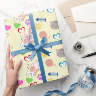 Süßes Cartoon-Kätzchen-Muster-Geschenk Geschenkpapier
