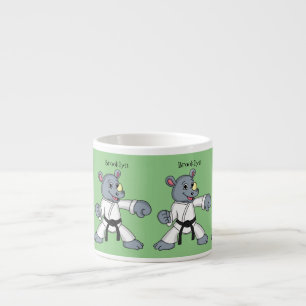 Süßes Cartoon-Nashorn Kung Fu Cartoon Espressotasse