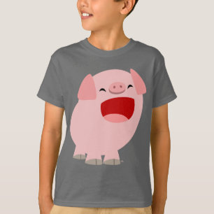 Süßes Cartoon-Singendes-Schwein-Kinder-T-Shirt T-Shirt