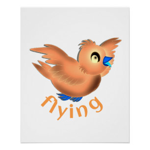 Süßes Cartoon-Vogel-Poster Poster