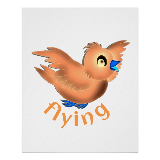 Süßes Cartoon-Vogel-Poster Poster (Vorderseite)