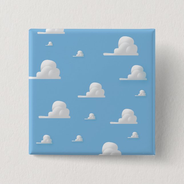 Süßes Cartoon-Wolkenmuster Button (Vorderseite)