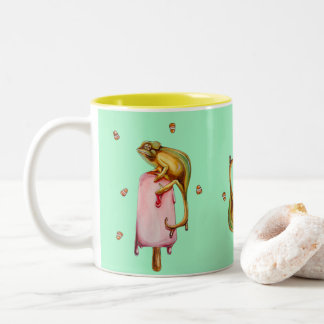 süßes Chamäleon Zweifarbige Tasse