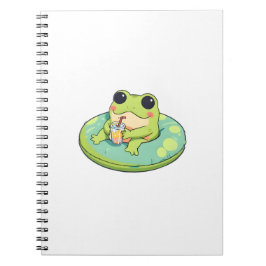 Süßes Chibi-Frosch-Sommerpool-Tag-Limonade-Design Notizblock
