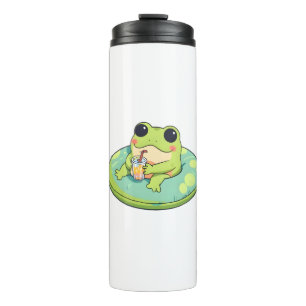 Süßes Chibi-Frosch-Sommerpool-Tag-Limonade-Design Thermosbecher