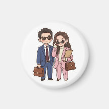 Süßes Chibi K-Drama Anwalt-Paar Rund Kühlschrankma