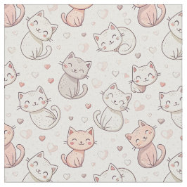 Süßes Chibi-Katzen-Muster - Kinder-Cartoon-Design- Stoff