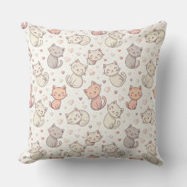 Süßes Chibi-Katzen-Muster - Kinder Kawaii Kätzchen Kissen