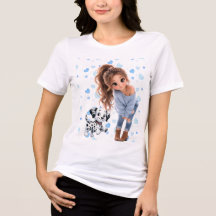 Süßes Chibi-Mädchen- und Welpen-T-Shirt