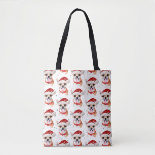 Süßes Chihuahua-Hund-Weihnachtsmuster Tasche