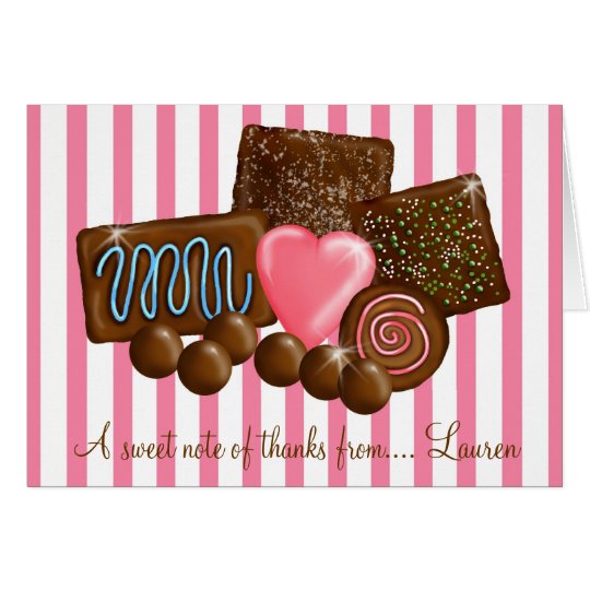 Süßes ChocolatesThank Sie Mitteilungskarten Karte