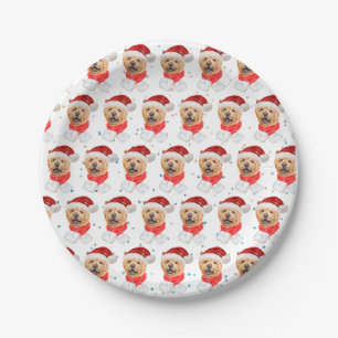 Süßes Chow-Chow-Hund-Weihnachtsmuster Pappteller