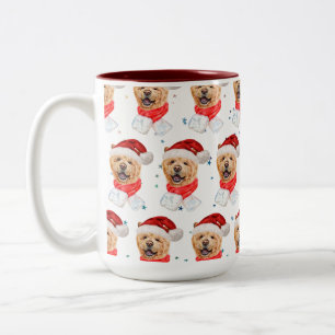 Süßes Chow-Chow-Hund-Weihnachtsmuster Zweifarbige Tasse