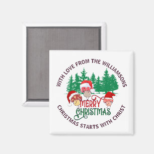 Süßes christliches FROHES FEST Pilz Magnet
