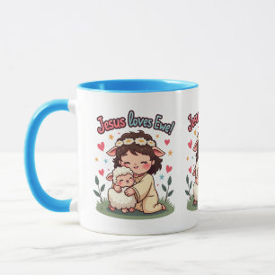 Süßes christliches "Jesus liebt Dich" Pastell-Desi Tasse