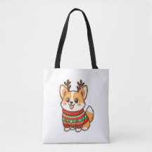 Süßes Corgi-Hund hässlicher Weihnachtspullover Hol