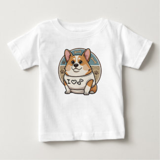 Süßes Corgi „Ich liebe Knochen“-Shirt Baby T-shirt