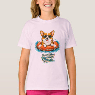 Süßes Corgi-Sommerurlaubs-Modus-T-Shirt T-Shirt